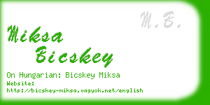 miksa bicskey business card